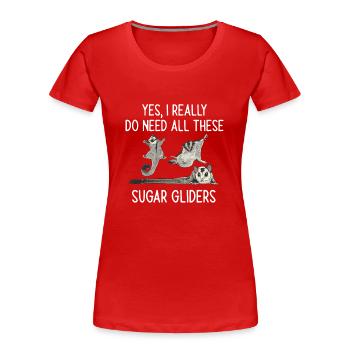Kurzkopfgleitbeutler Sugar Glider - Frauen Premium Bio T-Shirt - Rot - Vorne - Mia (176cm)