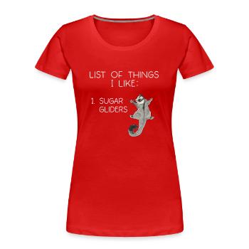 Kurzkopfgleitbeutler Sugar Glider - Frauen Premium Bio T-Shirt - Rot - Vorne - Mia (176cm)