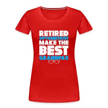 Optiker Geschenk Optometrie - Frauen Premium Bio T-Shirt - Rot - Vorne - Mia (176cm)