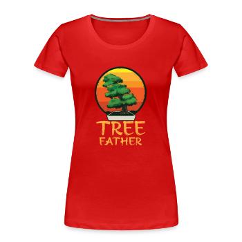 Bonsaï Japon Silhouette Jardinier Jardinier Amoureux du Jardinage - T-shirt bio Premium Femme - rouge - Devant - Mia (176cm)