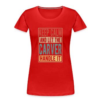 Schnitzer Retro Geschenk - Frauen Premium Bio T-Shirt - Rot - Vorne - Mia (176cm)