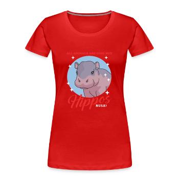 Hippo Baby Hippo Hippos Gift - Women's Premium Organic T-Shirt - red - Front - Mia (176cm)