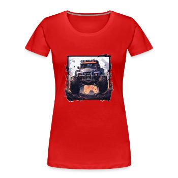 Monster truck - Women's Premium Organic T-Shirt - red - Front - Mia (176cm)