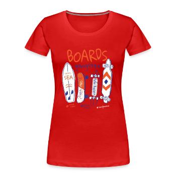 Gangster-Slogan an Bord - Frauen Premium Bio T-Shirt - Rot - Vorne - Mia (176cm)