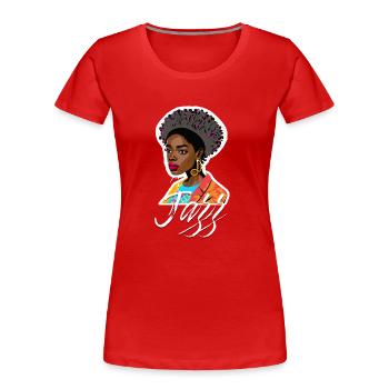 Jazz - Frauen Premium Bio T-Shirt - Rot - Vorne - Mia (176cm)