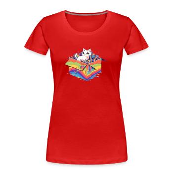 Cool Transgender Kitty Lover Community Lesbisch Schwul - Frauen Premium Bio T-Shirt - Rot - Vorne - Mia (176cm)