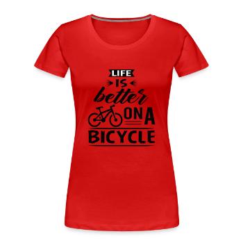 Coureur - T-shirt bio Premium Femme - rouge - Devant - Mia (176cm)