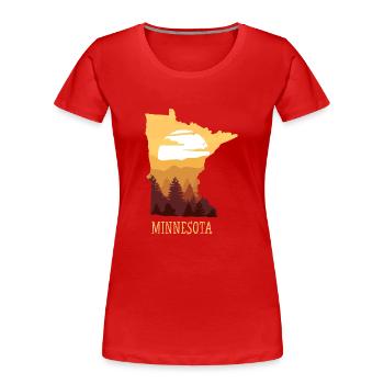 Minnesota - Frauen Premium Bio T-Shirt - Rot - Vorne - Mia (176cm)