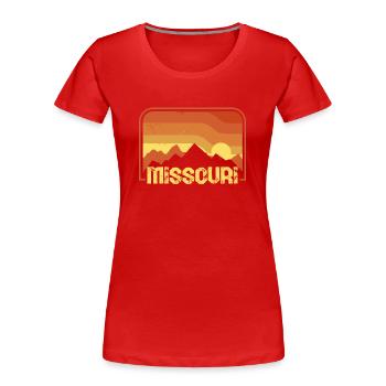 Missouri - Frauen Premium Bio T-Shirt - Rot - Vorne - Mia (176cm)