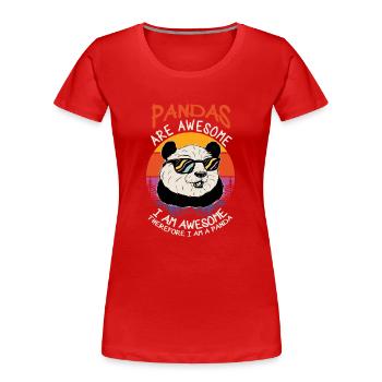 Panda Tierliebhaber - Frauen Premium Bio T-Shirt - Rot - Vorne - Mia (176cm)
