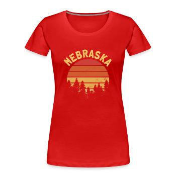 Nebraska - T-shirt bio Premium Femme - rouge - Devant - Mia (176cm)