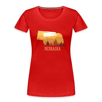 Nebraska - T-shirt bio Premium Femme - rouge - Devant - Mia (176cm)