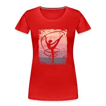 Gymnaste Gymnaste Gymnastique Rythmique Rétro - T-shirt bio Premium Femme - rouge - Devant - Mia (176cm)