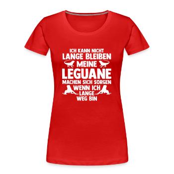 Meine Leguane machen sich sorgen - Frauen Premium Bio T-Shirt - Rot - Vorne - Mia (176cm)
