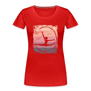 Gymnaste Gymnaste Gymnastique Rythmique Rétro - T-shirt bio Premium Femme - rouge - Devant - Mia (176cm)