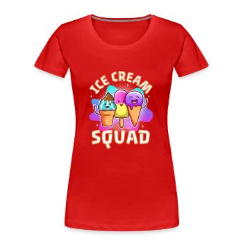 Ice cream squad - Frauen Premium Bio T-Shirt - Rot - Vorne - Mia (176cm)
