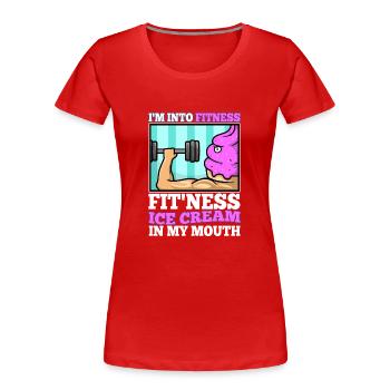 Im into fitness ice cream - Frauen Premium Bio T-Shirt - Rot - Vorne - Mia (176cm)