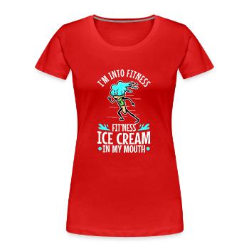 Im into fitness ice cream - Frauen Premium Bio T-Shirt - Rot - Vorne - Mia (176cm)