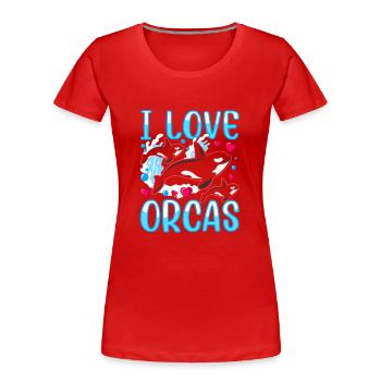 Ich Liebe Orcas Meer Schützen Wal Orca - Frauen Premium Bio T-Shirt - Rot - Vorne - Mia (176cm)