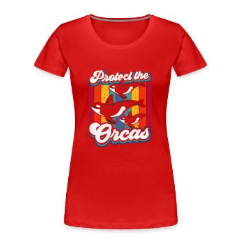 Schützt Die Orcas Orca Schützen Wal Meer - Frauen Premium Bio T-Shirt - Rot - Vorne - Mia (176cm)