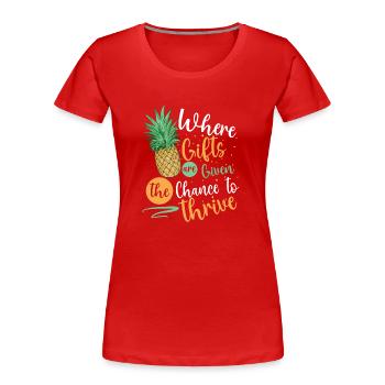 Day of embryo transfer IVF in vitro fertilization - Women's Premium Organic T-Shirt - red - Front - Mia (176cm)