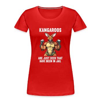 Kangaroo Kangaroos Kängurus lustiges Känguru - Frauen Premium Bio T-Shirt - Rot - Vorne - Mia (176cm)