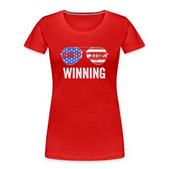 Ich kann nicht aufhören zu gewinnen - Frauen Premium Bio T-Shirt - Rot - Vorne - Mia (176cm)