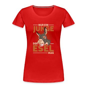 Bauernhof Tier Landwirt Bauer Jungen Geschenk Esel - Frauen Premium Bio T-Shirt - Rot - Vorne - Mia (176cm)