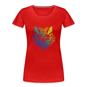 Fox Mandala Boho - Women's Premium Organic T-Shirt - red - Front - Mia (176cm)
