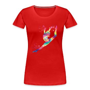Gymnaste avec gymnastique rythmique au sol - T-shirt bio Premium Femme - rouge - Devant - Mia (176cm)