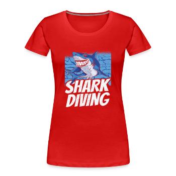 Shark Diving Shark Diving Shark Shark Shark - Women's Premium Organic T-Shirt - red - Front - Mia (176cm)