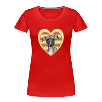 Whippet - Dog Lover - Dog Heart - Women's Premium Organic T-Shirt - red - Front - Mia (176cm)