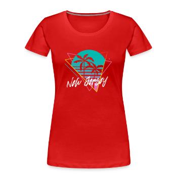 New Jersey - Women's Premium Organic T-Shirt - red - Front - Mia (176cm)