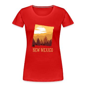 New Mexico - Frauen Premium Bio T-Shirt - Rot - Vorne - Mia (176cm)