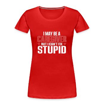 Infirmière soignante - T-shirt bio Premium Femme - rouge - Devant - Mia (176cm)