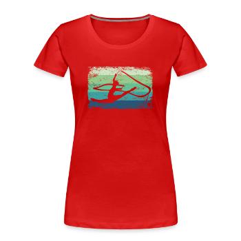 Gymnaste Gymnaste Gymnastique Rythmique Rétro - T-shirt bio Premium Femme - rouge - Devant - Mia (176cm)