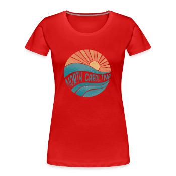 Caroline du Nord - T-shirt bio Premium Femme - rouge - Devant - Mia (176cm)