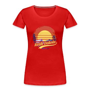 North Dakota - Women's Premium Organic T-Shirt - red - Front - Mia (176cm)