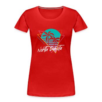 North Dakota - Women's Premium Organic T-Shirt - red - Front - Mia (176cm)