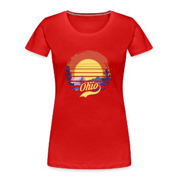 Ohio - T-shirt bio Premium Femme - rouge - Devant - Mia (176cm)