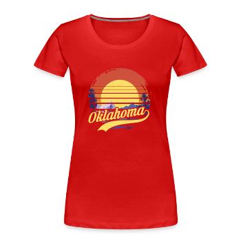 Oklahoma - T-shirt bio Premium Femme - rouge - Devant - Mia (176cm)