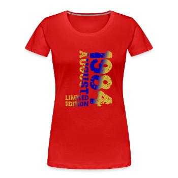 1984 August Limited Edition 39th Birthday Outfit - Women's Premium Organic T-Shirt - red - Front - Mia (176cm)