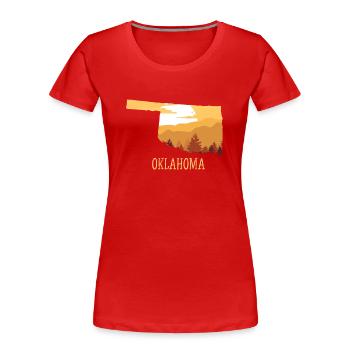 Oklahoma - T-shirt bio Premium Femme - rouge - Devant - Mia (176cm)