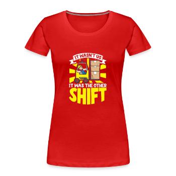 Chariot élévateur d’entrepôt de chariot élévateur - T-shirt bio Premium Femme - rouge - Devant - Mia (176cm)
