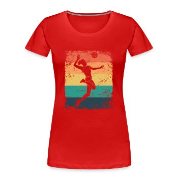 Volleyball Spieler Retro Beach Volleyball - Frauen Premium Bio T-Shirt - Rot - Vorne - Mia (176cm)