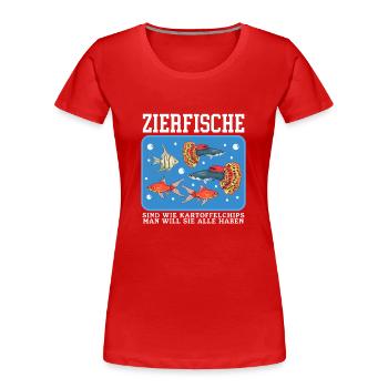 Aquarium Zierfisch Aquarianer Aquaristik Geschenk - Frauen Premium Bio T-Shirt - Rot - Vorne - Mia (176cm)