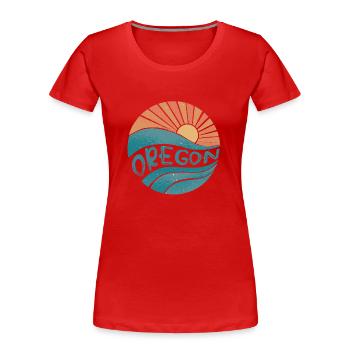 Oregon - T-shirt bio Premium Femme - rouge - Devant - Mia (176cm)