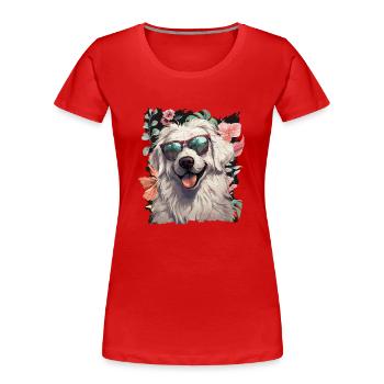 Maremmen Abruzzen Schäferhund - Frauen Premium Bio T-Shirt - Rot - Vorne - Mia (176cm)