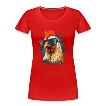 Hahn Sonnenbrille - Frauen Premium Bio T-Shirt - Rot - Vorne - Mia (176cm)