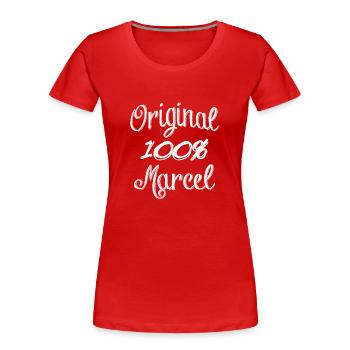 100% Original Marcel - T-shirt bio Premium Femme - rouge - Devant - Mia (176cm)